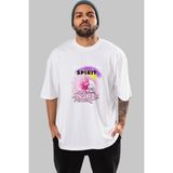 ankhisesFreedom Spirit Brooklyn Ön Baskılı Beyaz Oversize T-Shirt Erkek Kadın Bisiklet Yaka
