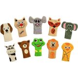Anki Toys 8 cm Unisex Parmak Kukla Seti - 10 Adet Nakışlı Hayvan Figürü