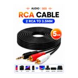ANKTEK 2RCA Kablo 3.5Mm to 2RCA Stereo Lale Aux Audio Ses Kablosu ( 5 METRTE )