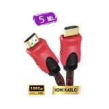 ANKTEK 5 Metre 1.4V Altın Uçlu Örgülü Hdmi Kablo Full HD 3D 4K 1080 TV Monitör PC Aktarım