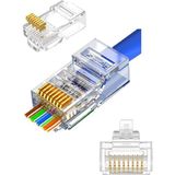 Anktek 50 Adet Yeni Nesil Delikli Açık Uçlu Cat6 Ez RJ45 Konnektör Utp Jack