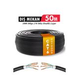 ANKTEK Cat6 Dış Ortam Dış Mekan İnternet Kablosu / 23 Awg Bakır Tel / Yüksek Hız / 2 Katlı / 50 Metre