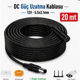 Anktek Dc Adaptör Güç Uzatma Kablosu 5.5x2.1mm 12V Kamera LED Monitör Dvr Nvr... 20 mt - 20mt