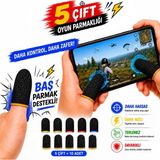Anktek Mobil Oyun Pubg Oyun Eldiveni Fiber Oyuncu Eldiveni Başparmak Ucu Parmaklık 5 Çift - 01-Siyah - 5 li