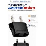 Anktek Türk/avrupa Prizlerini Amerikan Tipine Çevirici Dönüştürücü Fiş, Euro Eu To Us Converter Plug
