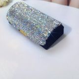 Ankysasky Bling Kristal Yapay Elmas Takı Kılıfı, Taşınabilir Seyahat Takı Oganizer Saklama Kutusu Sevimli Takı Düzenleyici Kutusu Mini Kadife Küpe Takı Saklama Tutucu Kadınlar Kızlar için (Gümüş)