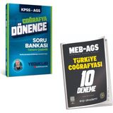 Anla Kazan Yayınları Yediiklim Kpss-Ags Dönence Coğrafya Soru Bankası & Meb-Ags Türkiye Coğrafyası 10 Deneme Evp Akademi Seti