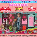Anlily Makyaj Masalı Dolaplı Bebek Seti - Barbie Oyuncak Bebek - Barbie Bebek - Bebek Oyun Evleri İçin Bebek