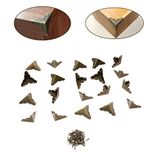 Anmeilexst Kutu, Ahşap Kutu, Fotoğraf Çerçevesi, Masa ve Sandalye, Dolap, Metal Köşe Mobilya Güvenlik Koruyucu, Vintage Bronz, 20'li Set (Çiviler içerir)