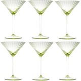 Anna Von Lipa Zeytin Yeşili 6'lı Kristal Martini Bardağı - Standart