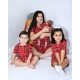 Anne Bebek Pijama Takımı Kombin Desen Kısakol Şort (Tek Tek Satılmaktadır)