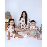 Anne Bebek Pijama Takımı Kombin Ekose Ayıcık Desen Kısakol Şort (Tek Tek Satılmaktadır) - 6 - 9 Ay