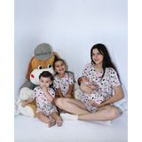 Anne Bebek Pijama Takımı Kombin Inek Desen Kısakol Şort (Tek Tek Satılmaktadır)