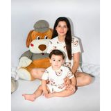 Anne Bebek Pijama Takımı Kombin S.kahve Ayıcık Desen Kısakol Şort (Tek Tek Satılmaktadır) - 2 - 3 Yaş