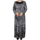 Anne Desenli Kulplu Elbise - Siyah - 3