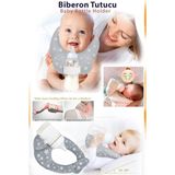 Anne Dostu Biberon Tutucu, Emzirme Kolaylaştırıcı, Emzirme Yastığı, Pratik Bebek Beslenme - Gri