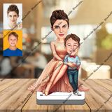 Anne Erkek Çoçuk 3d Ahşap Biblo,sevgiliye Hediye,doğum Günü Hed