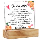 Anne Hediyesi Oğlundan Anne Hediyeleri, Anlamlı to My Loving Mother Masa Dekoru Akrilik Masa Plak Levha Ahşap Standlı Ev Masa İşareti Hatıra Hediyesi