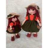 Anne Kız Çiftçi Bebekler Takımı Amigurumi Organik Oyuncak