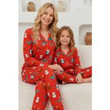 Anne Kız Kombin Penye Boydan Düğmeli Pijama Takımı (Anne- Kız Ayrı Satılmaktadır.)