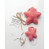 Anne Kız Kombini 2’li El Örgüsü Yıldız Saç Tokası Seti-Anneler Günü Hediyesi Amigurumi Lastikli Toka