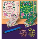 Anne ve Baba Bana Hikayeni Anlat Ayraç Kartpostal Kalem - Mavi - Option-1 - Altın