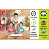 Anne Ve Kızları Karikatür Biblo,Sevgiliye Hediye,Doğum Günü Hedi
