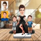 Anne Ve Oğulları 3d Ahşap Biblo,sevgiliye Hediye,doğum Günü Hed