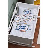 Anne Yanı Beşik Nevresim Takımı (60x100) - For Baby Serisi - Mavi Çemberde Arabalar