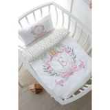 Anne Yanı Beşik Nevresim Takımı (60x100) - Pink Royal Series - E Harfi