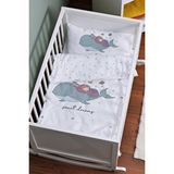Anne Yanı Beşik Nevresim Takımı (60x100) - Pure Baby Serisi - Balina Ve Çocuk