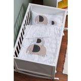 Anne Yanı Beşik Nevresim Takımı (60x100) - Pure Baby Serisi - Filler Ve Evler