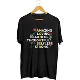 Anneler Günü Baskılı Unisex Tişört - Siyah - M