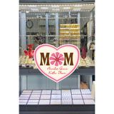 Anneler Günü Cam Vitrin Sticker, MOM Kalp Tasarım Çıkartma, Mağaza Vitrin Dekorasyonu