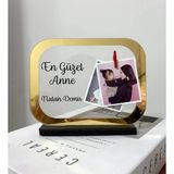 Anneler Günü Özel Fotoğraflı En Güzel Anne Stantlı Pleksi Plak Tablo