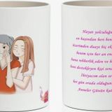 Anneler Günün Kutlu Olsun Yazılı 1 Adet Anneye Özel Mesajlı Tasarım Anneler Günü Hediyelik Kupa
