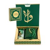 Anneler Gününe Özel - İnci Tesbih Zikirmatik Esans Eşarp Hediyelik Set - Yeşil
