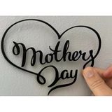Anneler Gününe Özel Kalp Formlu Duvar Dekoru - Minimalist Mother S Day Yazılı 3D Tablo