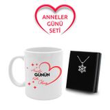 Anneler Gününe Özel Kupa & Gümüş Kaplama Kar Tanesi Kolye (Model 1) 65721