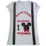 Anneler İçin Keçe Aplikeli Mickey Mouse Temalı Tişört