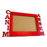 Anneler İçin Kırmızı Ahşap Fotoğraf Çerçevesi Canım Annem