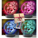 Anneler İçin Özel Çiçekli Resimli 3d Led Gece Lambası (Karışık)