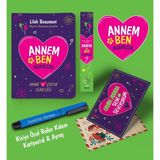 Annem ve Ben Aramızda Ayraç Kartpostal Kişiye Özel Kalem - Mavi