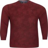 Annex Büyük Beden Düz Renk Pamuklu Bisiklet Yaka Erkek Sweat Kazak - 2XL - Bordo