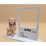 Anneye Özel Tanımlı Fotoğraf Çerçevesi Ve Minimalist Anne-Çocuk Biblo Seti - 3D Baskı Hediye