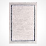 Annie Gri Çerçeveli Modern Geometrik Etnik Desenli Boho Makinada Yıkanabilir Hafif Hav Toz Vermez Leke Tutmaz Kaymaz Taban Dijital Makine Baskı Halı Oturma Odası Salon Yolluk Koridor Mutfak Halısı