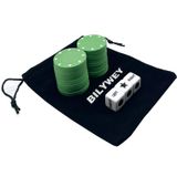 Annietfr Bilywey Sol Sağ Merkez Zar Oyun Seti 3 Zar + 30 Yeşil Poker Cipsi + Siyah Saklama Kabı (Yeşil)