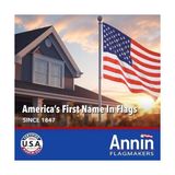 Annin Amerikan Bayrağı 2,4 x 3,6 M Tough-Tex En Güçlü, En Uzun Ömürlü Bayrak YAPICILARI,%100 Abd'de Dikilmiş Şeritler, Işlemeli Yıldızlar ve Halatlı Başlık. Model 2750 - Adaçayı Yeşili