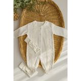 Annora Baby Kız Bebek Hastane Çıkış Beyaz Tulum ve Bandana - 0 - 3 Ay
