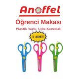 Anoffel 1 Adet Renkli Çocuk Makası Yaylı Korumalı Makas Plastik Makas Küt Uçlu